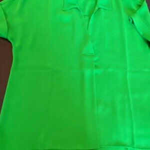 J.Jill Wearever Green Button Bacl Top